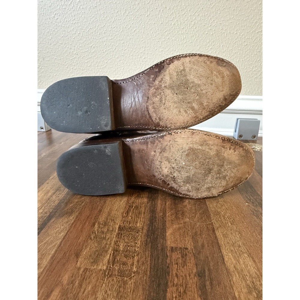 Lucchese Cowboy Boots Whiskey Florence Buffalo Leather Roper Triad 6.5 B - Picture 7 of 11